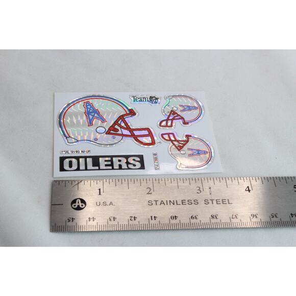 1993 Houston Oilers Helmet Sticker Vintage NFL Vending Machine Prism New - Picture 1 of 4